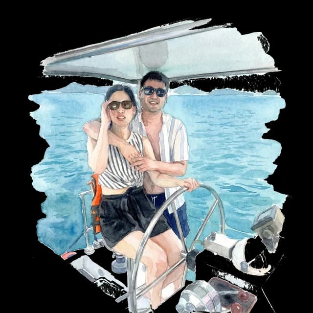 Renny and Pius with sunglasses